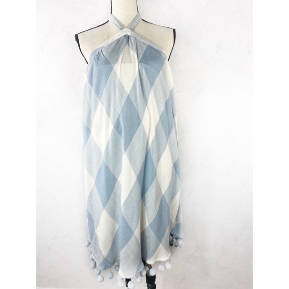 [Tularosa] Halter Gingham Pom Pom Dress - Picture 9 of 16